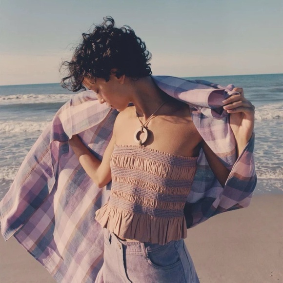 Sessun Navi Smocked Cotton Top - Picture 5 of 13